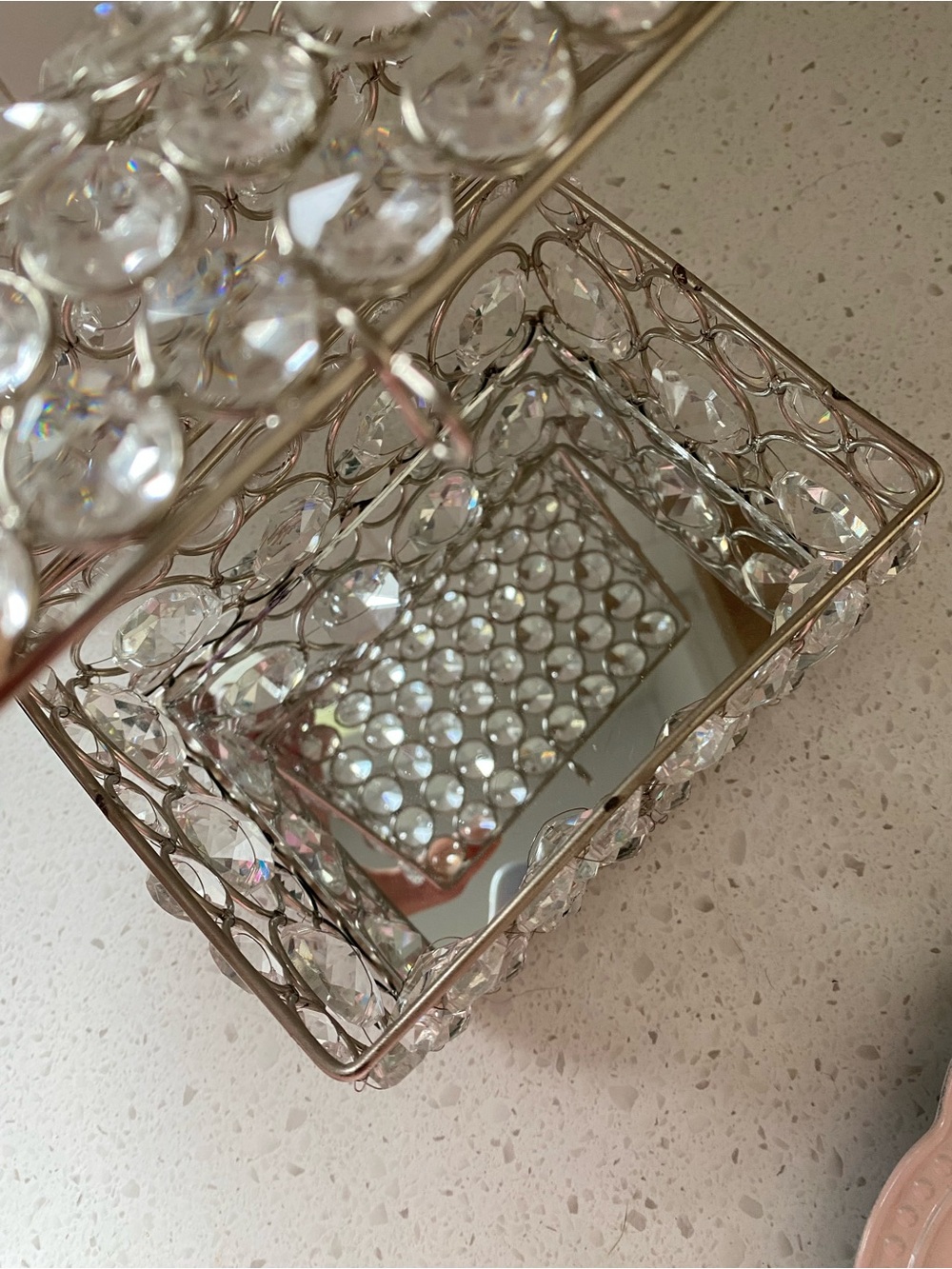 Crystal Accent Jewelry Box - Clear and Silver